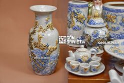 Bộ Đồ Thờ Thần Tài Giá Rẻ Men Rạn Nổi Đầy Đủ