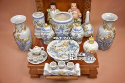 Bộ Đồ Thờ Thần Tài Giá Rẻ Men Rạn Nổi Đầy Đủ