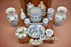 Bộ đồ thờ Thần Tài Gốm Sứ Men Rạn Cổ Đầy Đủ