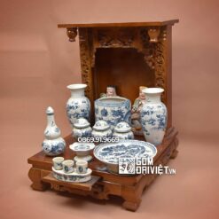 Bộ đồ thờ thần tài men rạn cổ giá rẻ 12 Món