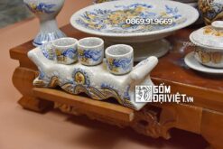 Bộ đồ thờ Thần Tài Men Rạn Đắp Nổi S5