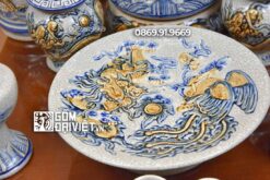 Bộ đồ thờ Thần Tài Men Rạn Đắp Nổi S5