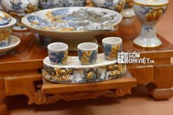 Bộ Đồ Thờ Thần Tài Men Rạn Nổi 3D Cao Cấp