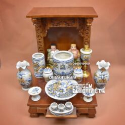 Bộ đồ thờ Thần Tài Men Rạn Tài Đức 08