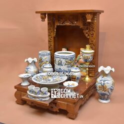 Bộ đồ thờ Thần Tài Men Rạn Tài Đức 08