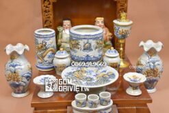 Bộ đồ thờ Thần Tài Men Rạn Tài Đức 08