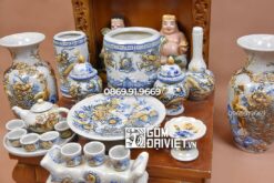 Bộ Đồ Thờ Thần Tài Ông Địa - Gốm Sứ Bát Tràng
