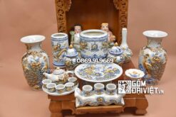 Bộ Đồ Thờ Thần Tài Ông Địa - Gốm Sứ Bát Tràng