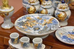 Bộ Đồ Thờ Thần Tài Thổ Địa Men Rạn Nổi Bát Tràng S3