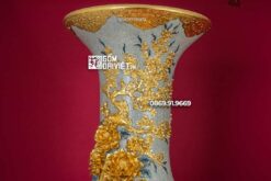 Lọ Lộc Bình Chim Công Dát Vàng 1m6 Men Rạn