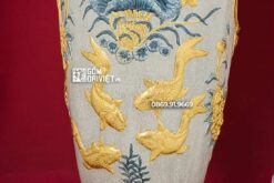 Lọ Lộc Bình Chim Công Dát Vàng 1m6 Men Rạn