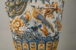 Lọ Lục Bình Bách Điểu Ngàn Hoa Men Rạn Nổi 1m6