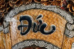 Lọ Lục Bình Phúc Đức Đắp 3D Màu Đỏ Đun 1m6