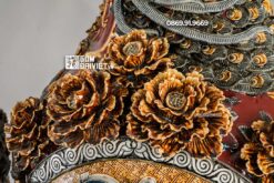 Lọ Lục Bình Phúc Đức Đắp 3D Màu Đỏ Đun 1m6