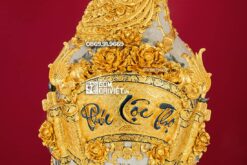 Lọ Lục Bình Phúc Lộc Thọ Đắp Nổi Dát Vàng 2m