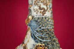 Lộc Bình Men Rạn Đắp 3D Nổi Phúc Lộc Thọ 1m6