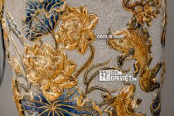 Lộc Bình Men Rạn Đắp Nổi Vẽ Vàng 24K Phúc Đức 1m4