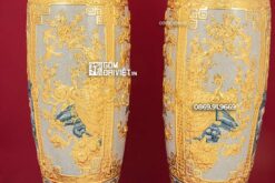 Lộc Bình Tứ Cảnh Men Rạn Dát Vàng 1m6