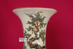 Lộc Bình Tùng Hạc Diên Niên Men Rạn Nổi 1m4