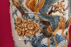 Lộc Bình Tùng Hạc Diên Niên Men Rạn Nổi 1m4