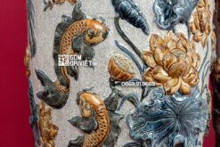 Lục Bình Phúc Lộc Thọ Men Rạn Nổi 3D Bát Tràng 1m4