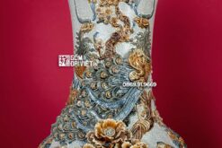 Lục Bình Phúc Lộc Thọ Men Rạn Nổi 3D Bát Tràng 1m4