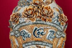 Lục Bình Phúc Lộc Thọ Men Rạn Nổi 3D Bát Tràng 1m4