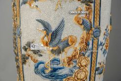 Lục Bình Tứ Quý Men Rạn Đắp Nổi 4 Mùa 1m4