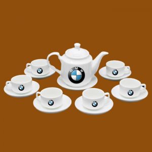Bộ ấm trà quà tặng in logo BMW