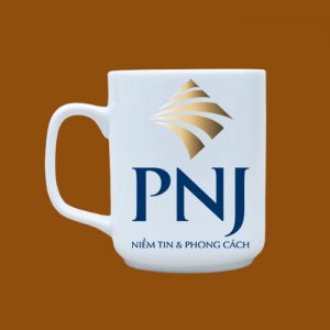 Ly sứ quà tặng Bát Tràng in logo PNJ - Gốm Đại Việt