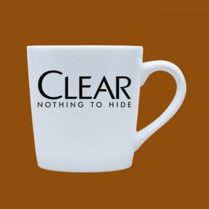 Ly sứ quà tặng Bát Tràng trắng logo Clear