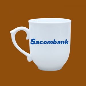 Ly sứ quà tặng Bát Tràngin logo Sacombank