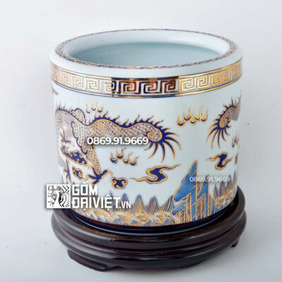 Bát hương vẽ vàng 24K Bát Tràng