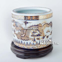 Bát hương vẽ vàng 24K Bát Tràng