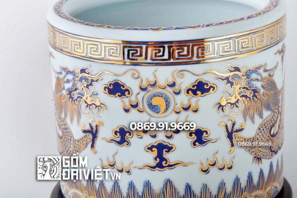 Bát hương vẽ vàng 24K Bát Tràng