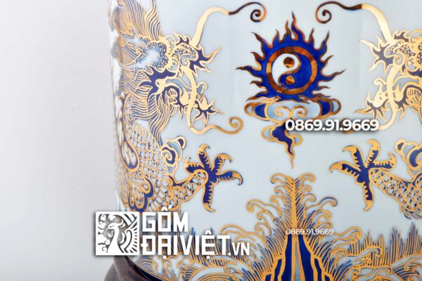 Bát hương vuốt Vẽ Vàng 24K bát tràng