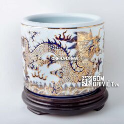 Bát hương vuốt Vẽ Vàng 24K bát tràng