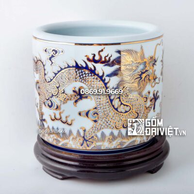 Bát hương vuốt Vẽ Vàng 24K bát tràng