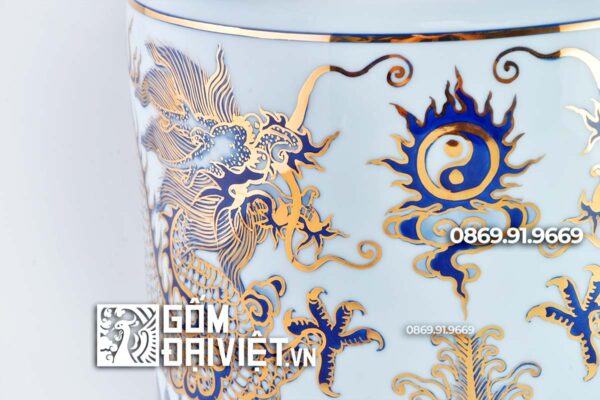 Bát hương vuốt Vẽ Vàng 24K bát tràng