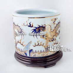 Bát hương vuốt Vẽ Vàng 24K bát tràng