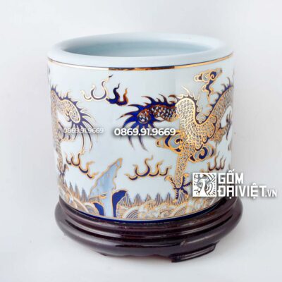 Bát hương vuốt Vẽ Vàng 24K bát tràng