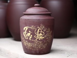 Chum sành đựng gạo tài lộc Bát Tràng 8 kg