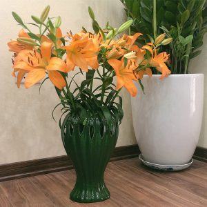 Lọ cắm hoa bàn tay phật men bộ đội 35cm