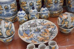 Bộ Đồ Thờ Gia Tiên Đắp Rồng Men Rạn Nổi