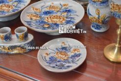 Bộ Đồ Thờ Phúc Đức Men Rạn Nổi Cao Cấp