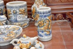 Bộ Đồ Thờ Phúc Mãn Đường Men Rạn Bát Tràng