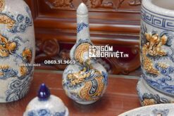 Bộ Đồ Thờ Thổ Công Men Rạn Nổi Bát Tràng