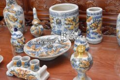 Bộ Đồ Thờ Thổ Công Men Rạn Nổi Bát Tràng