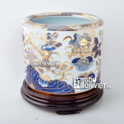 Bát hương Sen vẽ vàng 24K