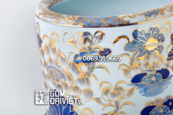 Bát hương Sen vẽ vàng 24K